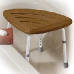 DR12350 - Teak Adjustable Height Bath Stool